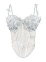 3D Schmetterling Strass Transparent Eng Anliegendes Korsett Top