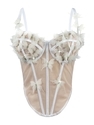 3D Schmetterling Strass Transparent Eng Anliegendes Korsett Top