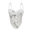 Handmade Floral Beaded Corset Top With Chest Pads