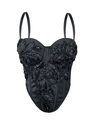 Handmade Floral Beaded Corset Top With Chest Pads