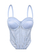 Lace Semi-Sheer Mesh Corset Push-Up Top With Chest Pad