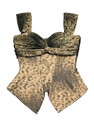 Leopard print Leopard Print Ruched Corset Camisole Top