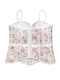 Besticktes florales Mesh-transparentes Korsett-Cami-Top