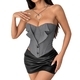 Graues reines Baddie-Tube-Top-Knopf-Schnür-Taille-schlankmachendes Damen-Vest