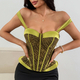 Rückenfreies Baumwoll-Korsett-Slim-Fit-Camisole