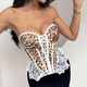 Leopard print Leopard Print Lace Trim Corset Crop Top