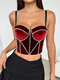Velvet Pearl Camisole Corset Top Warm Layering Tube Top