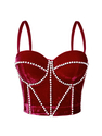 Velvet Pearl Camisole Corset Top Warm Layering Tube Top