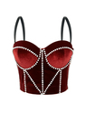 Velvet Pearl Camisole Corset Top Warm Layering Tube Top