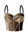 Velvet Pearl Camisole Corset Top Warm Layering Tube Top