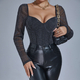 Black Women's Backless Long Sleeve Slim Fit Bodysuit