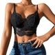 Schwarzes Damen-Spitzen-Patchwork-Cami-Tank-Top rückenfreies Mesh-Wimpernbesatz-Clubwear
