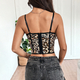 Leopard print Leopard Print Lace Splicing Tummy Control Corset Camisole