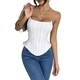 White Push-Up Lace-Up Diamond Fishbone Slimming Cami