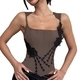Braunes Tube-Top mit Stickerei, Fischbein, taillenbetonter und schlanker Passform als Camisole
