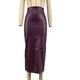 High Waist Slim Fit Slit Bodycon Leather Skirt