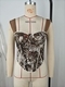 Vintage French Jacquard Oil Painting Corset Top Strapless