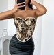 Vintage Jacquard Schnür-Korsett Tube Top