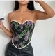 Vintage Jacquard Schnür-Korsett Tube Top