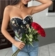 Vintage Jacquard Schnür-Korsett Tube Top