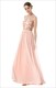 A-Linien-Maxikleid mit Spaghettiträgern, Chiffon-Boden und transparentem Oberteil