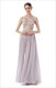 A-Linien-Maxikleid mit Spaghettiträgern, Chiffon-Boden und transparentem Oberteil