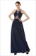 A-Linien-Maxikleid mit Spaghettiträgern, Chiffon-Boden und transparentem Oberteil