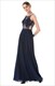 A-Linien-Maxikleid mit Spaghettiträgern, Chiffon-Boden und transparentem Oberteil