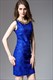 Ärmelloses kurzes Sheath-Spitzenkleid mit verziertem Ausschnitt
