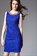 Ärmelloses kurzes Sheath-Spitzenkleid mit verziertem Ausschnitt