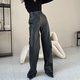 Women's Faux Leather High-Waist Straight-Leg Pants
