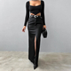 High Waist Leather Slit Midi Skirt