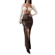 High Waist Leather Slit Midi Skirt