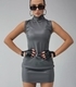 Women's Slim-Fit PU Leather Mini Skirt Solid Color