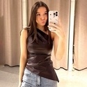 One-Shoulder Ärmelloses Slim Fit Tank Top Mit Asymmetrischem Reißverschlusskragen