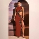 Sleeveless Slim Fit Slit Long Dress
