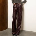 Ultra-Soft PU Leather High Waist Wide-Leg Pants For Women