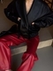 Ultra-Soft PU Leather High Waist Wide-Leg Pants For Women