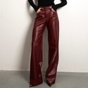 Ultra-Soft PU Leather High Waist Wide-Leg Pants For Women
