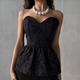 Women's Jacquard Tube Top With Sweetheart Neck And Ruffle Hem