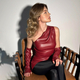 Women's PU Leather Sleeveless Vest With Asymmetric Collar