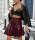 Women's High Waist Leather Skirt Slimming Versatile Half Skirt