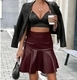 Women's High Waist Leather Skirt Slimming Versatile Half Skirt