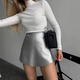 High Waist PU Leather Hip-Hugging Shorts