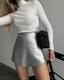 High Waist PU Leather Hip-Hugging Shorts