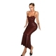 Leather Bodycon Slit Midi Dress