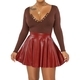 Women's Solid Color PU Mini Umbrella Skirt
