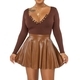 Women's Solid Color PU Mini Umbrella Skirt