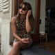 Leopard print Leopard Print Bodycon Mini Dress Slim Fit Waist-Cinching