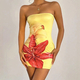 Strapless Floral Print Bodycon Short Dress